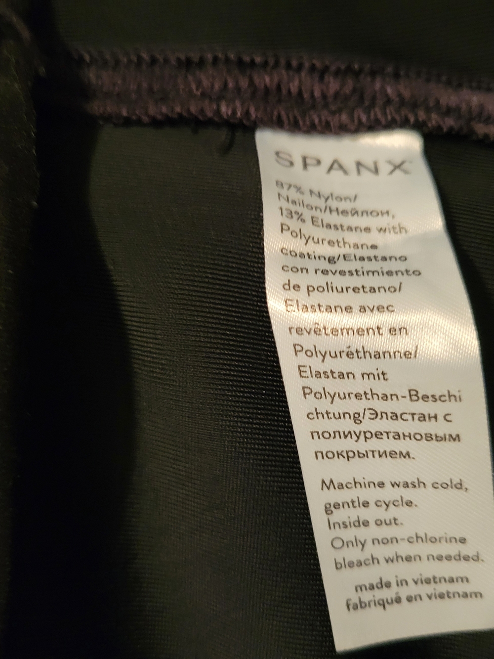 SPANX Faux Leather Mini Skirt A-Line Skater Black Size 2X Y2K Quiet Luxury - Picture 4 of 5